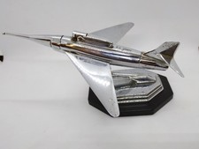 Vintage 1950er Jahre British Gala SONIC Chrom Flugzeug Kampfflugzeug Jet Tischfeuerzeug funktioniert