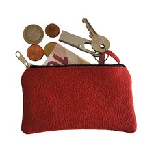 Schlüsseletui, Schlüsseltasche, Schlüsselmäppchen Farbe Rot Echt Leder Neu