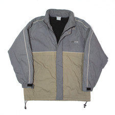 Vintage REEBOK Fleece Gefüttert Coat Grau 90s Kapuze Herren L