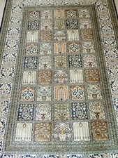 UNIKAT Indischer 18/18 handgeknüpfter Teppich Seidenteppich Silk 123 x 185 cm