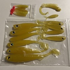 Gummifische Angelköder Set Angeln  Kunstköder UV Aktiv Gelb