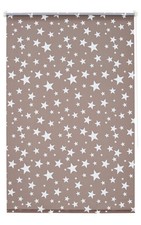 Klemmfix Rollo Sterne Taupe Klemmrollo Thermo Sonnenschutzrollo 45-100 cm breit