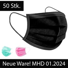 50x Medizinische OP Maske Typ IIR 2R Mundschutz 3-lagig Einweg schwarz rosa mint