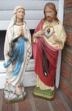  um 1900 Maria Mutter Gottes Jesus Statue 39cm Heiligenfigur Madonna Skulptur 