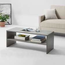 B-WARE Couchtisch Beistelltisch Wohnzimmertisch Sofatisch Tisch mit Ablage Beton