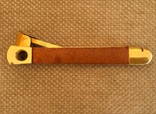 Zigarrenabschneider Donatus Solingen Goldene Farbe mit Leder 