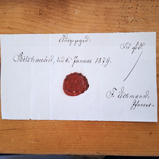 BILSHAUSEN Historisch Antiker Wachs-Siegel mit Kurzzeiler 1879
