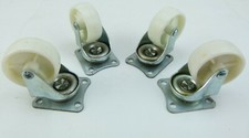 4 Möbelrollen Ø 65 mm Polyarmid weiss Lenkrollen Transportrollen Apparaterollen