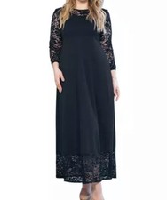 Damen Leichte Kleid , Neu , Grosse 56 ,stretch,schwarz, Mit Schpitzen Teile