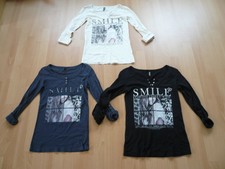 3 x MADONNA Damen Langarm Shirts Gr.34 XS beige+grau+schwarz Sweat Pulli NEU !!