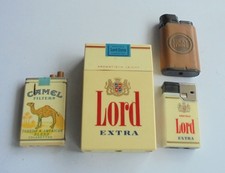 4 Werbefeuerzeuge für Zigaretten Lord Extra