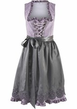 Kniefreies Dirndl mit Schürze Lila Damen Trachten-Kleid Neu