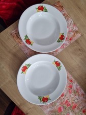 2 x Pastateller Nudelteller Spaghetti teller 31 cm mit Tomaten Dekor 