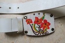 original DIESEL Gürtel Unisex Vintage Leder Hippie Boho Blumen