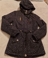 Parka , Gr 36 , Gina , hält schön warm , gefüttert , Schwarz mit Sternen Muster