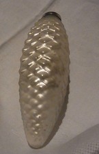 Christbaumschmuck Weihnachtsschmuck Biedermeier Glas Zapfen Weiß Silber 18cm