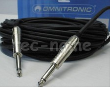 OMNITRONIC PA 10m  6,3 mm MONO KLINKE  ADAPTER-KABEL LAUTSPRECHER-BOXEN 2x1,5qmm