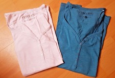 [S4] 2 ident. Damenshirts v. colours of the world, 3/4-Arm, natur, türkis, Gr. L