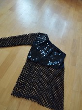 Pulli Oberteil Shirt schwarz edel Pailetten Gr. 36 Party Feiern    Schulterfrei