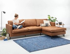 Wohnlandschaft L-Form, quasi neu, 70% Leder, braun, Couch, Sofa
