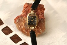 Uhr läuft 15 Rubis Handaufzug 1 x GEKA Dame Vintage Art Deko Gold alt 50 er Oma