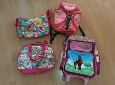 Set Reisekoffer Handgepäck Rollkoffer Trolley Kinder Mädchen Pferd + Rucksack 