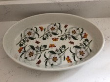 Portmeirion Botanischer Garten großer ovaler Ofen Geschirr Braten Schmetterlinge 14 Zoll x 9,5 Zoll 