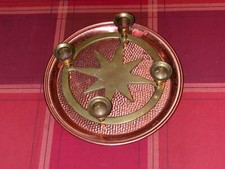 ALT Weihnachtskranz  Kerzen Weihnachten Kranz 18 cm Metall Kupfer Messing