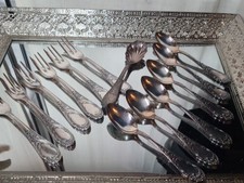 6+1 Kaffeelöffel 6 Kuchengabeln Michelin 100er Silber Auflage versilbert Besteck