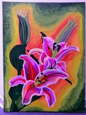 Original Gemälde Blumen abstrakt Acryl Bilder Handgemalt vom Künstler