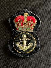 Royal Navy Petty Officers Golddraht Goldbarrenkappe Abzeichen -- frühe Königinnen Krone