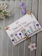 Nachbar Personalisierte Wooden Plaque, Nachbarn Handarbeit Plakette, jede Nachricht.