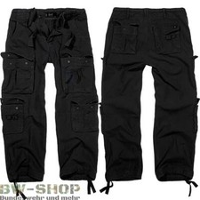 BRANDIT HOSE PURE UNWASHED SCHWARZ CARGOHOSE LANG BW ARMY STYLE OUTDOOR CARGO