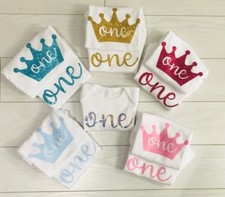 Jungen Mädchen Erste 1st Geburtstag T-Shirt Top Cake smash Outfit Weste Fotoshooting