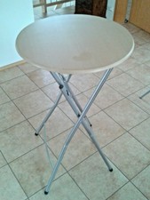 STABILER METALL HOLZ TISCH RUND HÖHE 105 CM DURCHMESSER 60 CM