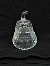 hübsche kleine Birne, Glas Deckeldose Höhe 10,5cm Umfang ca. 6,7cm an der breit 