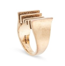 Vintage Gold Ring in 9ct Gelbgold, in abstrakter Bar Design, British...