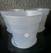 3x Elho Orchideentopf + 3 Untersetzer milchig Transparent 