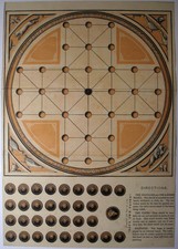 Viktorianische Solitär Fuchs und Gänse Brettspiel 1880 Boy eigenen jährlichen Papier Cut Out