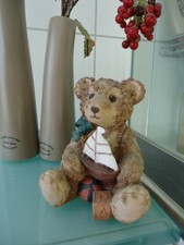 nostalgischer Deko Teddybär aus hochwertigem Polyresin - abwaschbar TOP-Zustand