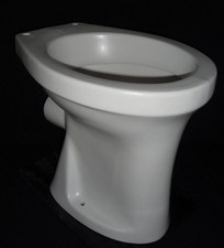 Stand WC Flachspüler Euro Abgang edelweiss neu matt weiss , Neu aber mit Fehlern