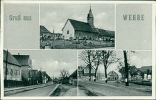 Ansichtskarte Wehre Kirche Straßenzug  (Nr.9732)