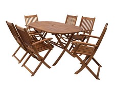 Gartengarnitur Sitzgruppe Klappgarnitur Gartenmöbel Set BENITA 7-teilig Akazie