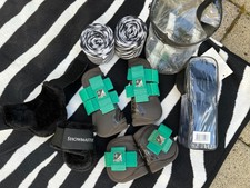 Ponyreitzubehör SET - 3x Satteldecke (Schabracke), Gamaschen Sets, Bandaschenset