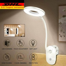 Leselampe LED Klemmleuchte USB Dimmbar Bettlampe Schreibtischleuchte 3 Modes