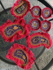 Tischdeko handgewebten Set, alte pateh, Teppiche, Wohnambiente. handgefertigter Set 8 Teil