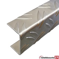 U-Profil 2500mm Alu Riffelblech Duett 2,5/4 mm Abdeckung Profile Abdeckschiene 