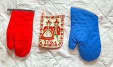 3 Topfhandschuhe, 1 Retro, alle neu