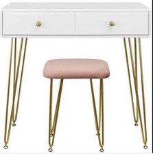 Schminktisch mit Hocker Weiß Rosa NEU OVP Make Up Tisch Beistelltisch