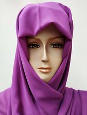 Kopf Tuch Chiffon Schal seidig elegant einfarbig groß Schal Stola Hijab 20Farben